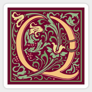 William Morris Vintage Letter Q Sticker